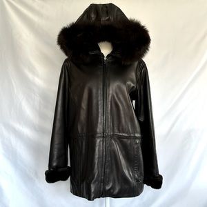 Marc New York leather Jacket with Fur Lining